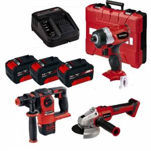 Einhell Kit1 3Lü Kömürsüz Makina Seti Sds Matkap-Taşlama-Tork