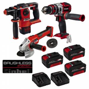 Einhell Kit4 3Lü Kömürsüz Taşlama Matkap ve Kırıcı Delici Set