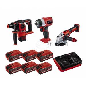  Einhell PLUS1 Kömürsüz Makina Seti Sds Matkap-Taşlama-Tork 6 Akü 
